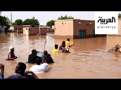 شاهد فيضانات مصحوبة بعقارب وثعابين في السودان