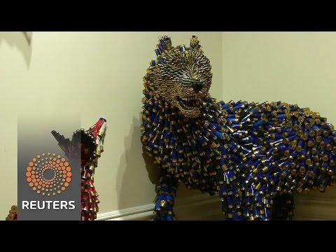 sculptures out of used bullet shells