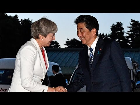 uk pm theresa may arrives in japan