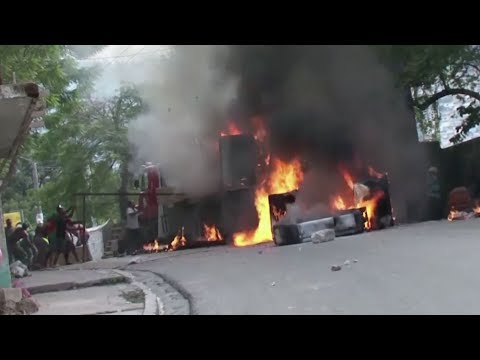 during haitian street protest