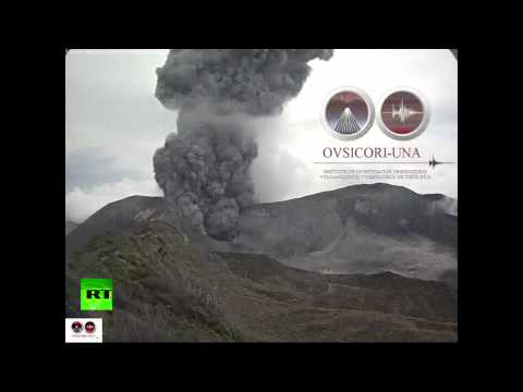 costa rica turrialba volcano spews out