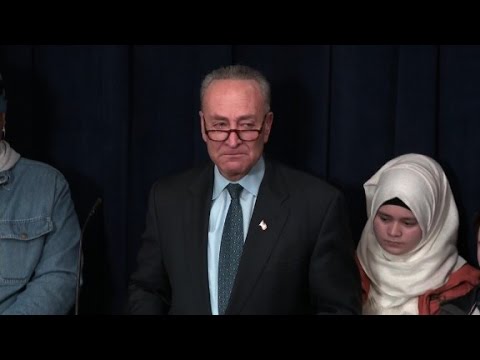 schumer tears up over unamerican ban