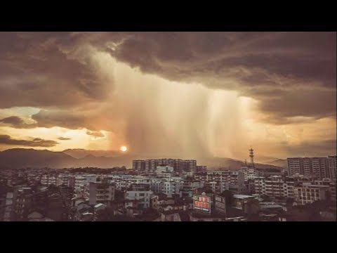 spectacular scene of a thunderstorm