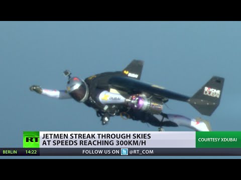 jetmen streak skies in crazy 300 kph flight in dubai