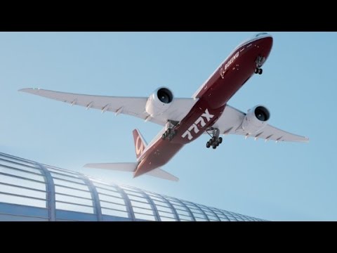 worlds biggest twinengine jetliner has foldable wings